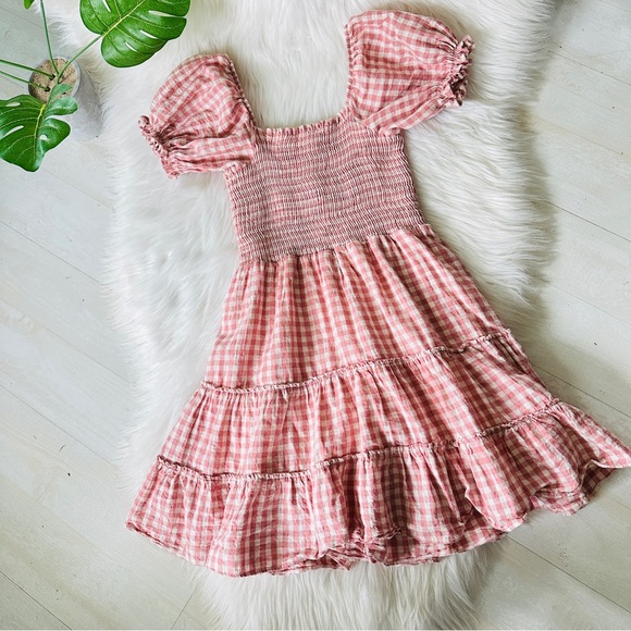 Like New Peixoto Gingham A Line Pull Up Peasant Dress, M Like New Peixoto Gingham A Line Pull Up Peasant Dress, M